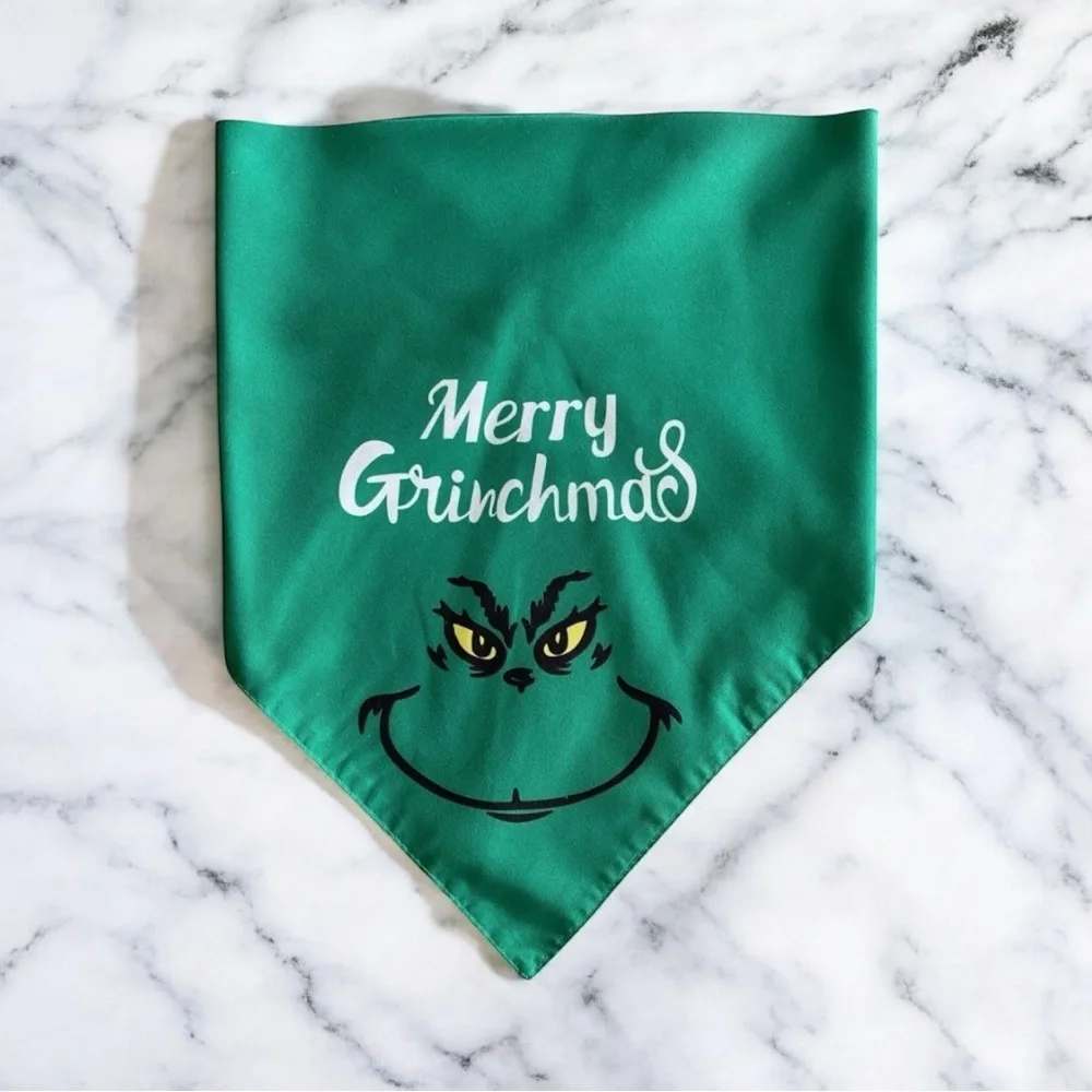 DOG Bandana - Merry Grinchmas - Size L Large